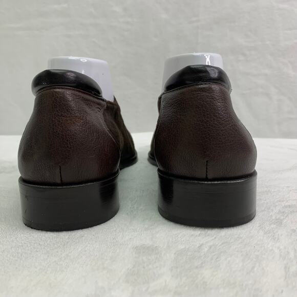 Donald J Pliner Rex 120 Mens 8.5M Nappa Leather Suede Dark Brown Italy Loafers